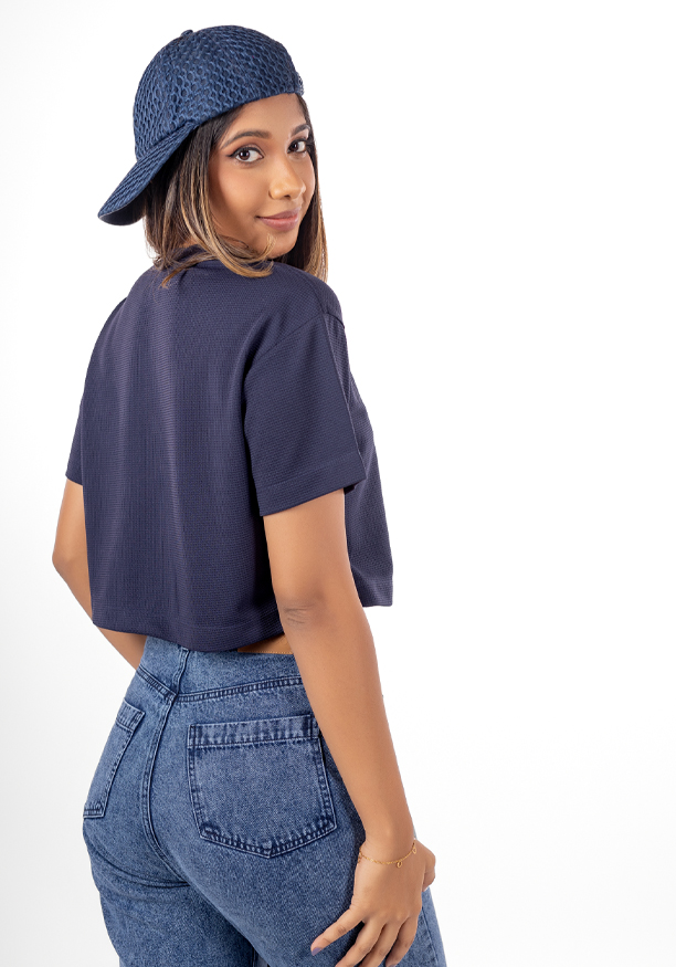 BRILLIE BLUE CROP TEE